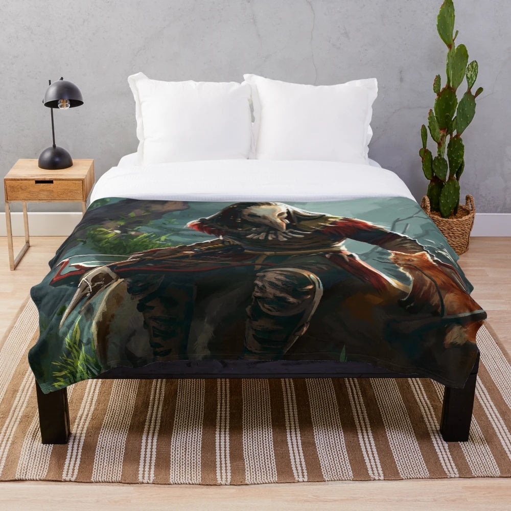 Einhar-inspired plush blanket featuring the iconic Path of Exile character