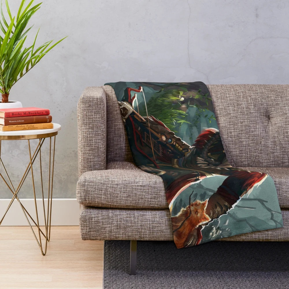 Einhar-inspired plush blanket featuring the iconic Path of Exile character