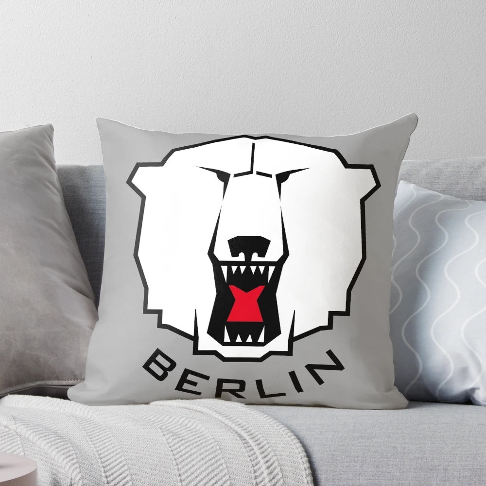 Eisbären Berlin Hockey Pillow featuring the iconic Eisbären Berlin logo, perfect for ice hockey fans