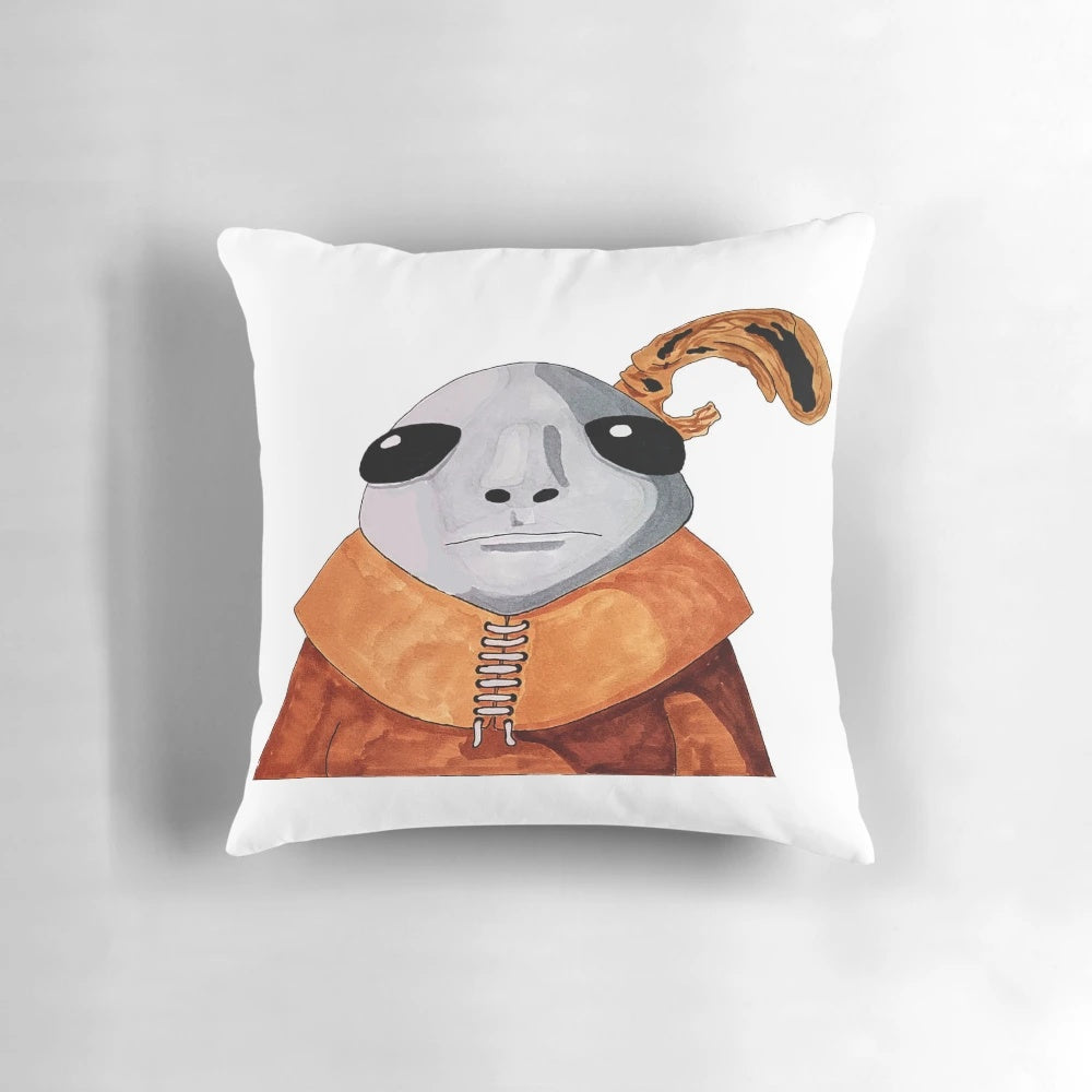 Soft, plush Elden Ring themed pillow featuring the iconic Albinauric character