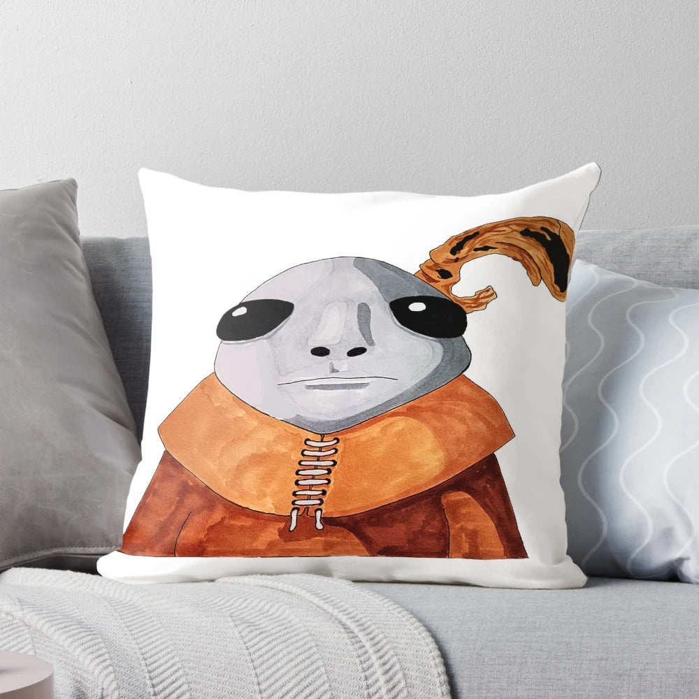 Soft, plush Elden Ring themed pillow featuring the iconic Albinauric character