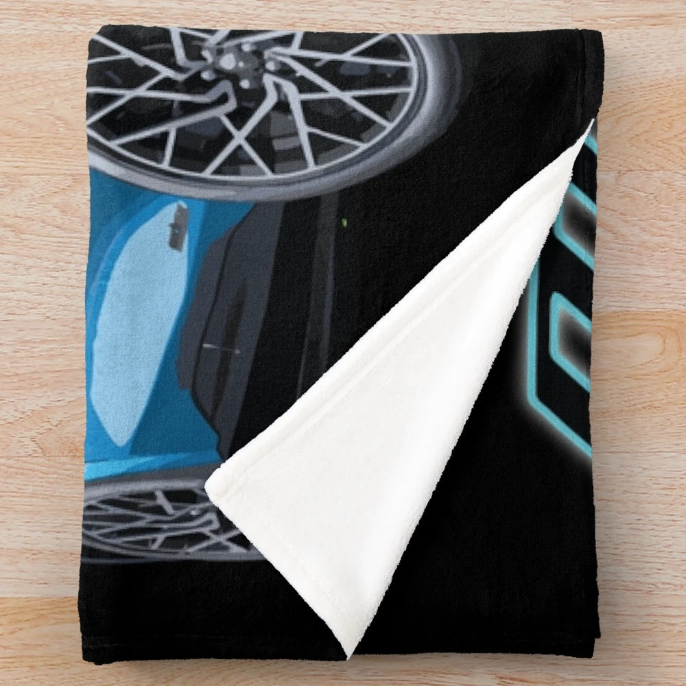 Mustang Mach-E GT inspired electric plush blanket in Grabber Blue