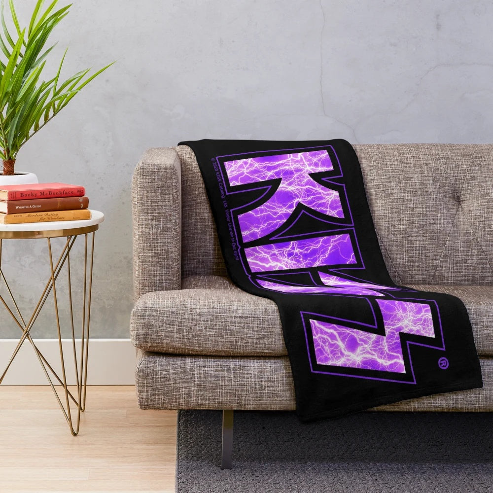 KISS band electricity logo plush blanket