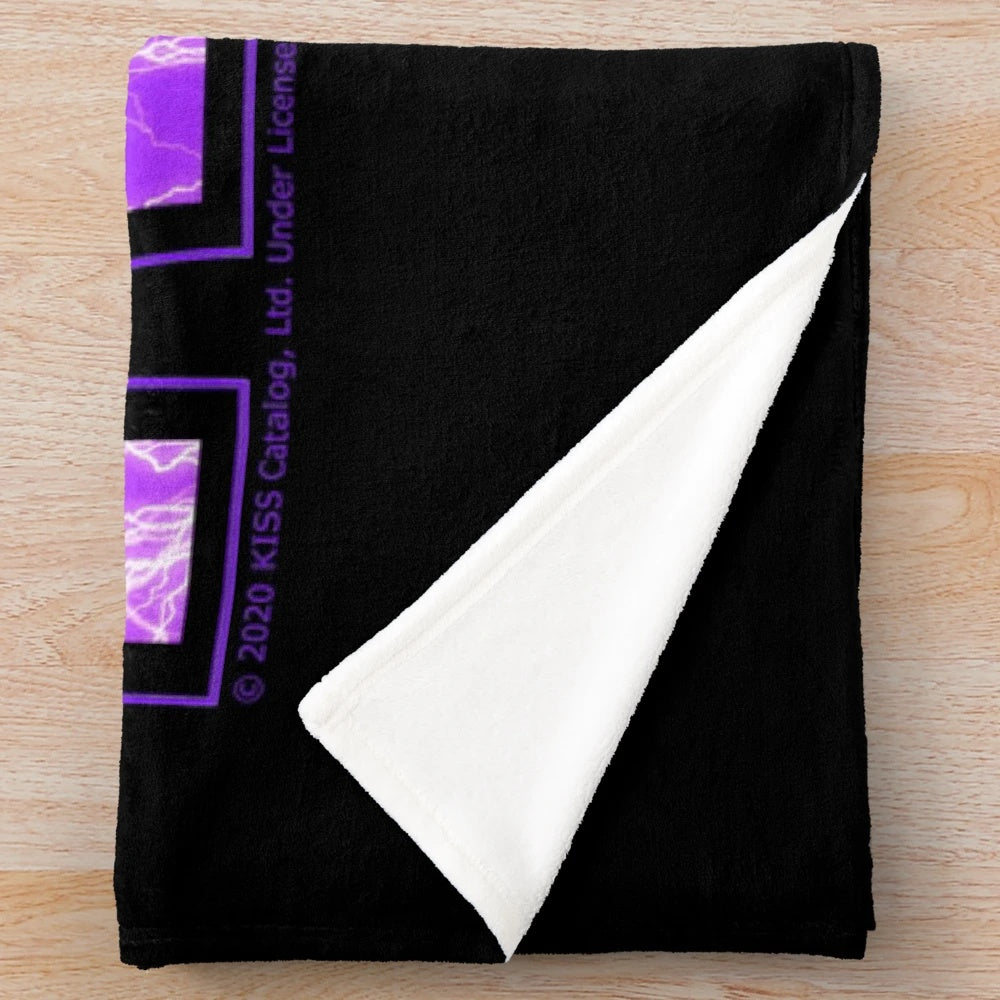 KISS band electricity logo plush blanket