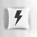 Striking black lightning bolt pillow with electric and superhero design