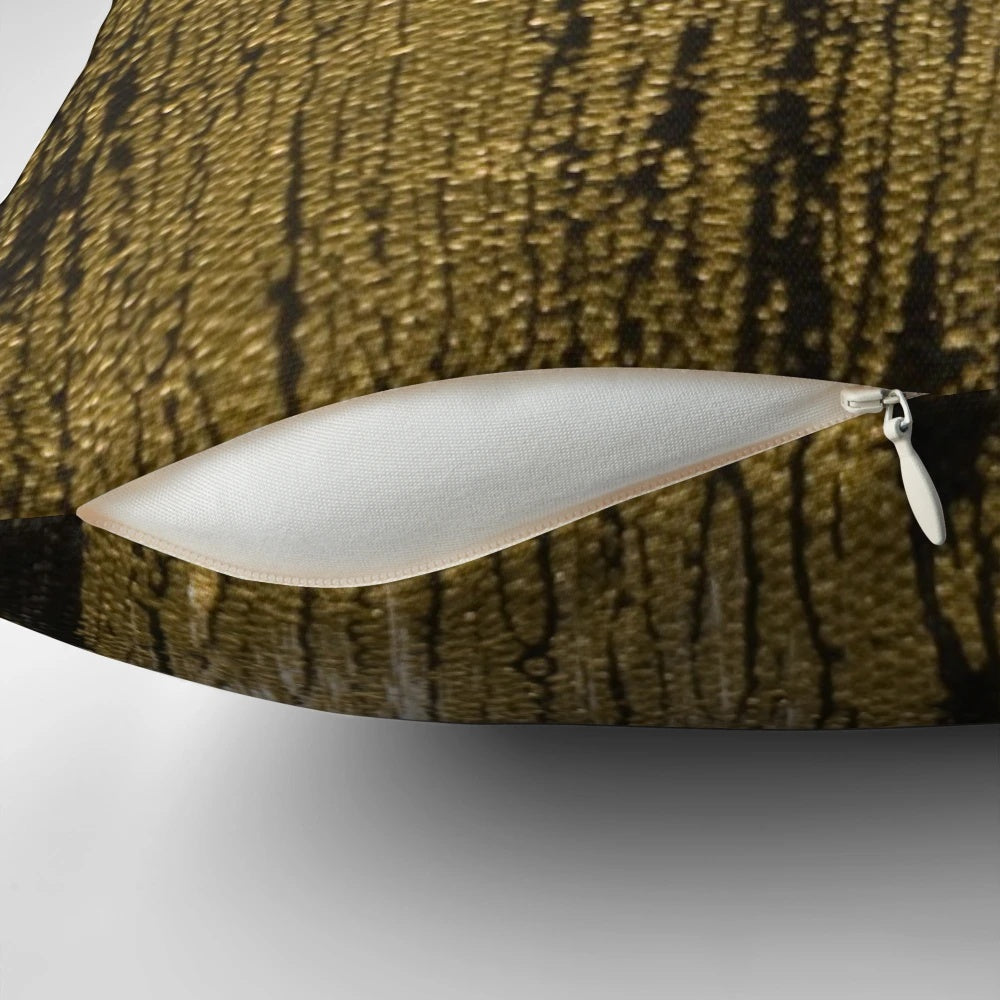Modern black and white gold pillow with abstract art design