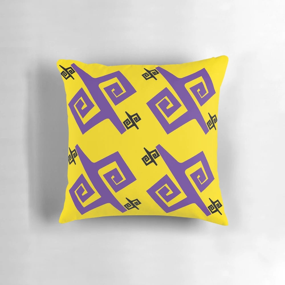Vibrant African-inspired throw pillow with tribal symbols and patterns, ideal for adding a touch of culture to your home.