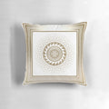 Bronze and white Greek key meander pattern decorative pillow