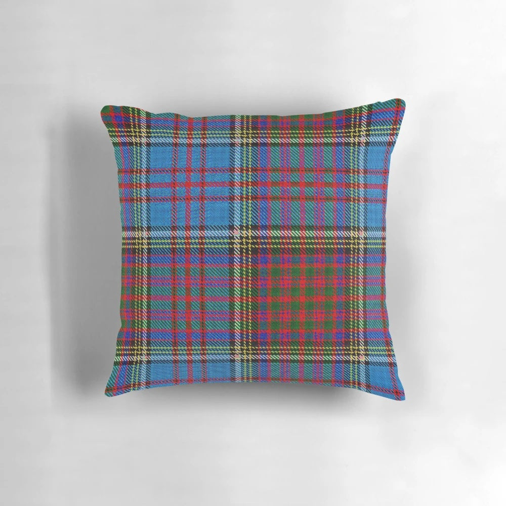 Anderson Clan Standard Tartan Pillow with Clan Crest and Motto