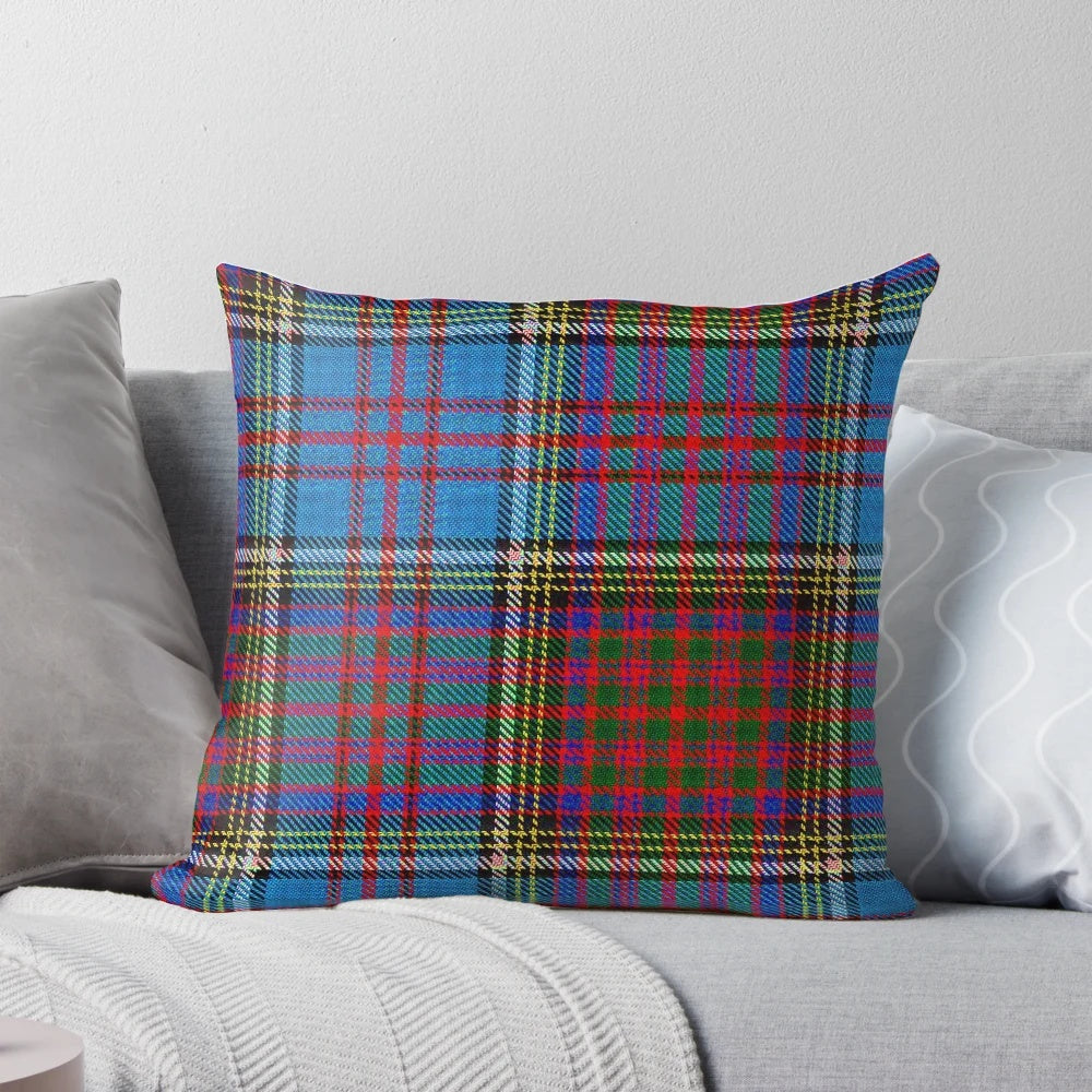 Anderson Clan Standard Tartan Pillow with Clan Crest and Motto