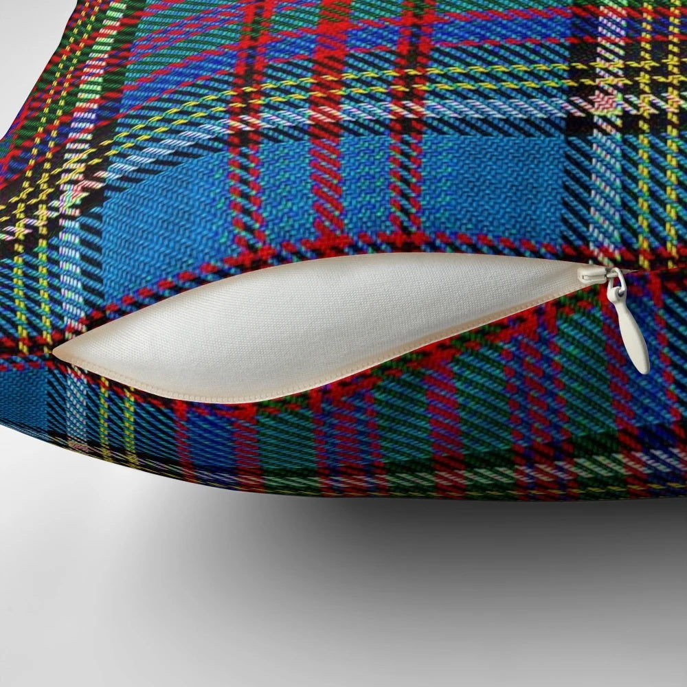 Anderson Clan Standard Tartan Pillow with Clan Crest and Motto