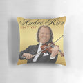 Soft, decorative pillow featuring artwork from the best of classical musician Andre Rieu's concert performances and album covers.