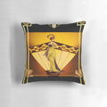Luxurious art deco inspired decorative throw pillow with metallic gold accents