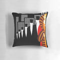 Stylish art deco inspired decorative pillow featuring a vintage fashion illustration of a cosmopolitan woman.