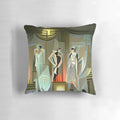 Decorative art deco fashion pillow with stylish 1920s design from Nightcafe Studio