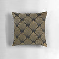 Elegant art deco inspired black and gold pattern pillow