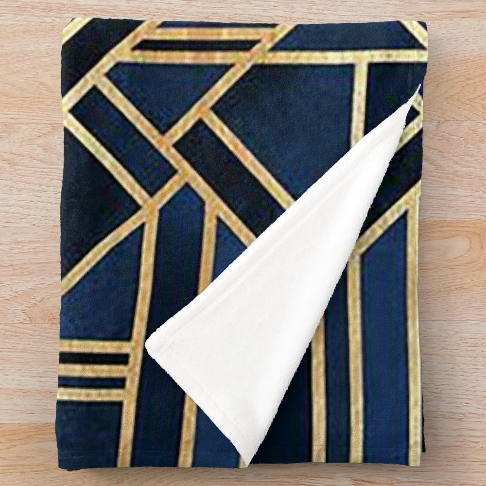 Stylish art deco patterned plush blanket for cozy home