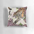 Decorative pillow featuring a hand-painted tiger design in an Asian-inspired style
