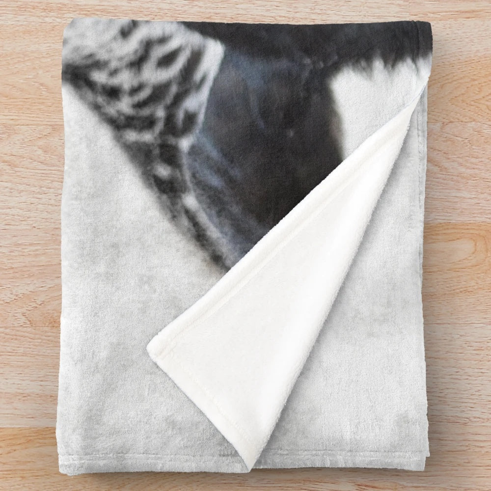 Soft and cozy plush blanket featuring a charming Australian magpie design by artist Christine Chester
