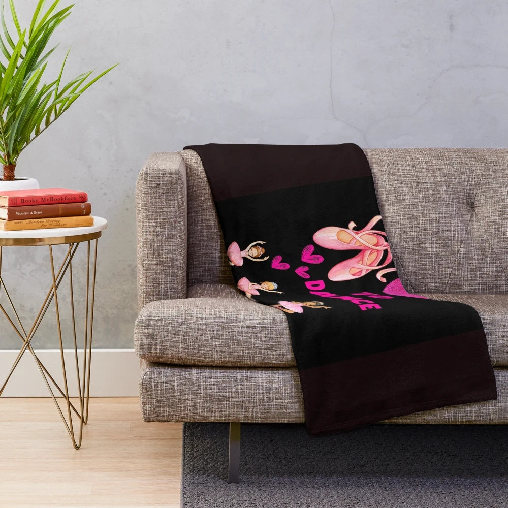 Ballerina dance plush blanket with delicate ballerina design