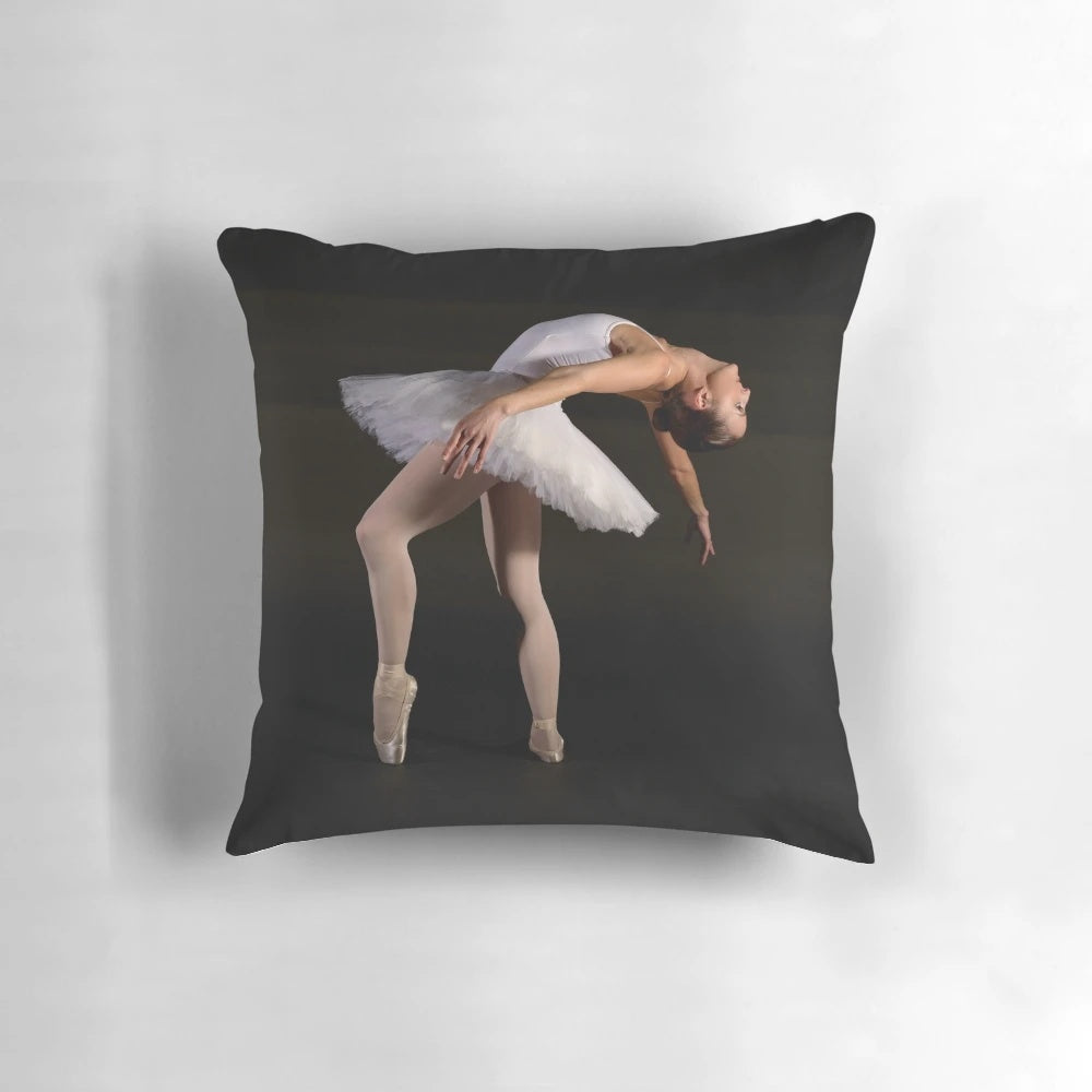 Soft, white ballet dancer pillow with delicate tutu design