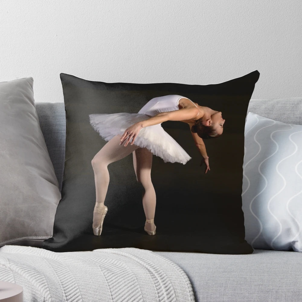 Soft, white ballet dancer pillow with delicate tutu design