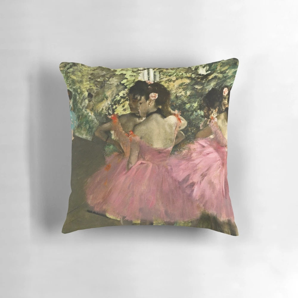 Elegant Pillow Featuring a Ballerina in a Pink Tutu, Capturing the Graceful Movements of a Ballet Dancer