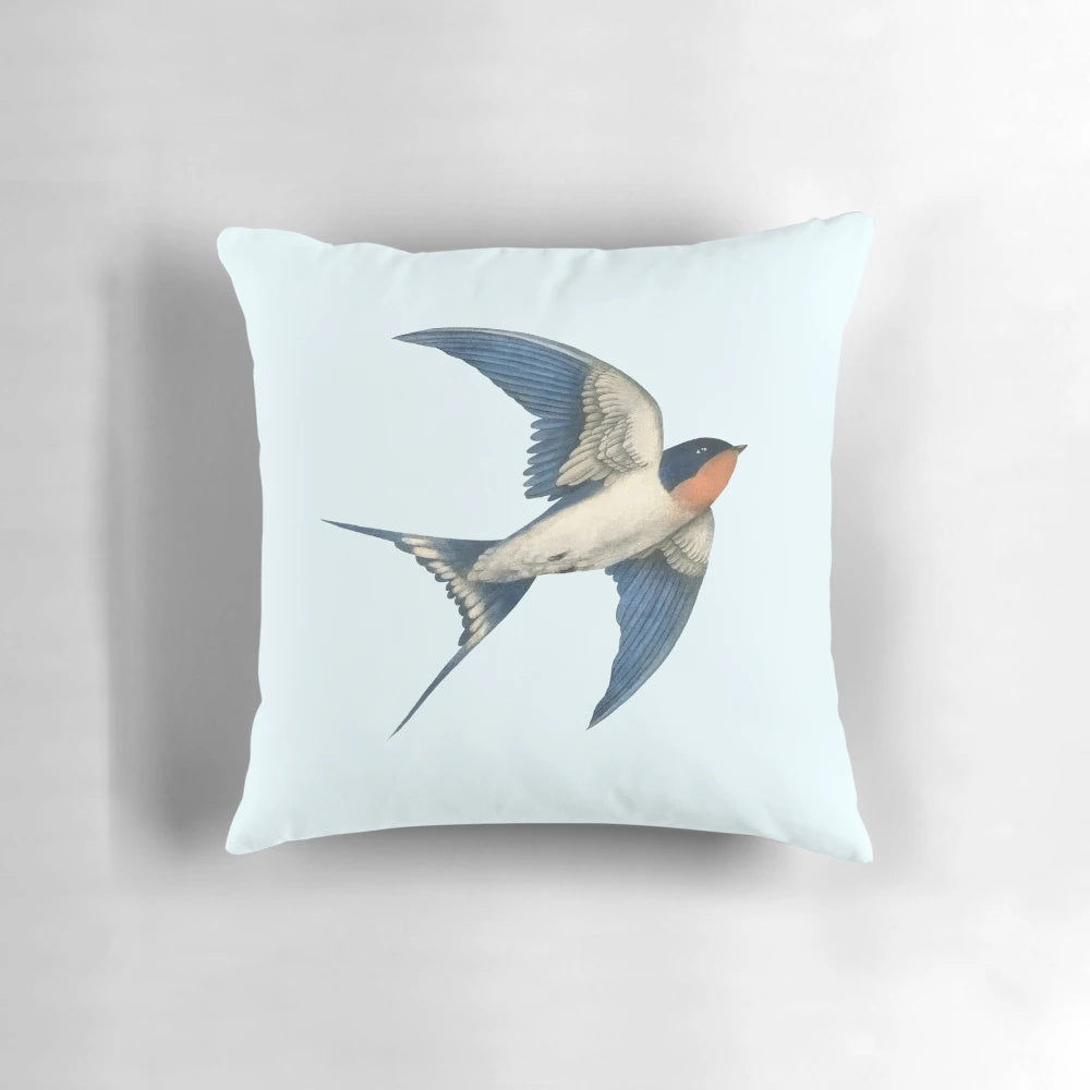 Beautifully Illustrated Barn Swallow Pillow for Stylish Home Accents