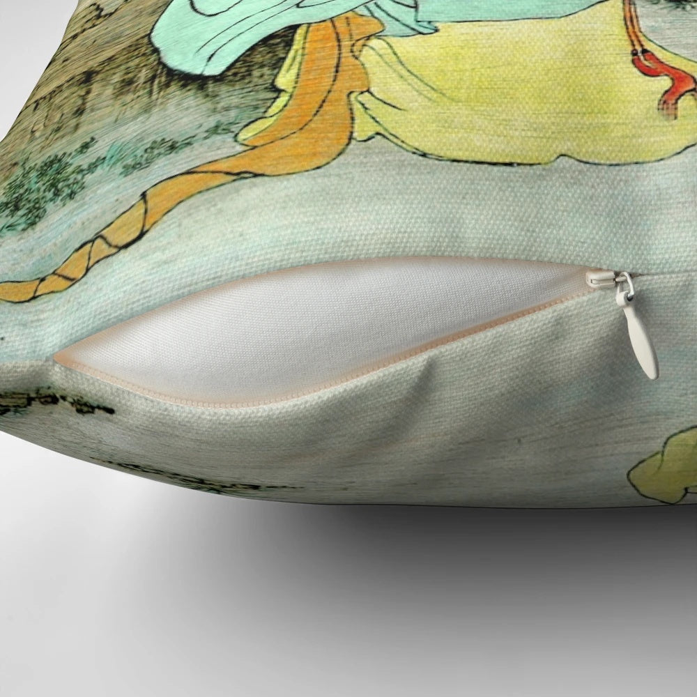 Stunning tiger pillow with an oriental beauty design for luxurious home decor