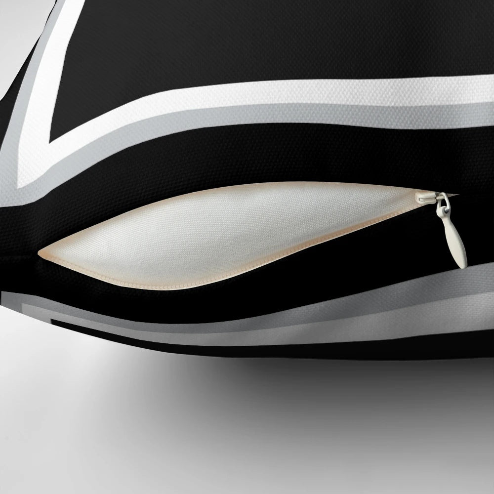 Black and silver pillow with a modern and stylish design