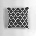 Black and white quatrefoil pattern decorative throw pillow for neutral home decor
