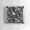 Monochrome rose pillow with a modern, minimalist design for designer home decor