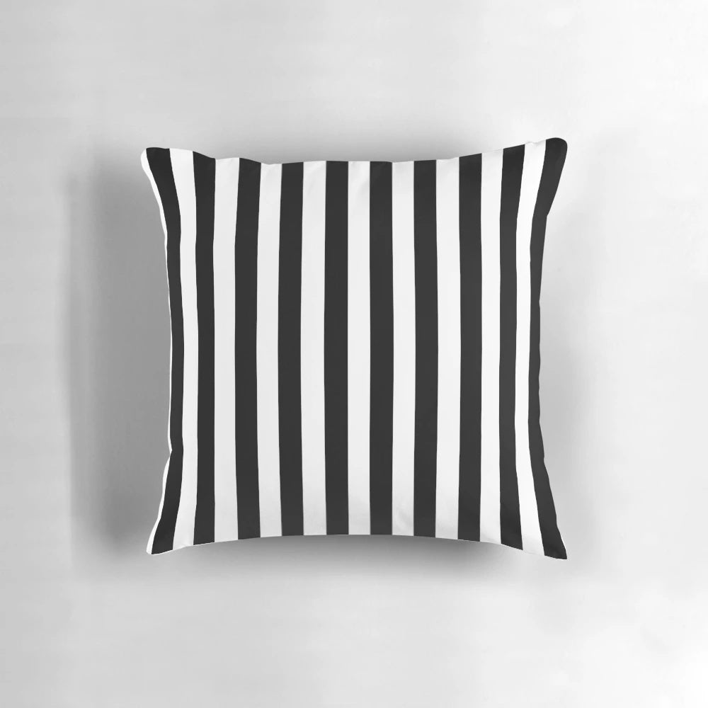 Black and white striped decorative pillow cover