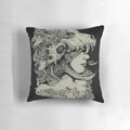 Black decorative Gia Girl pillow with a striking skull design, perfect for adding a touch of gothic style to your bedroom or living room.