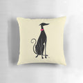 Soft, plush pillow featuring a beautiful black greyhound design