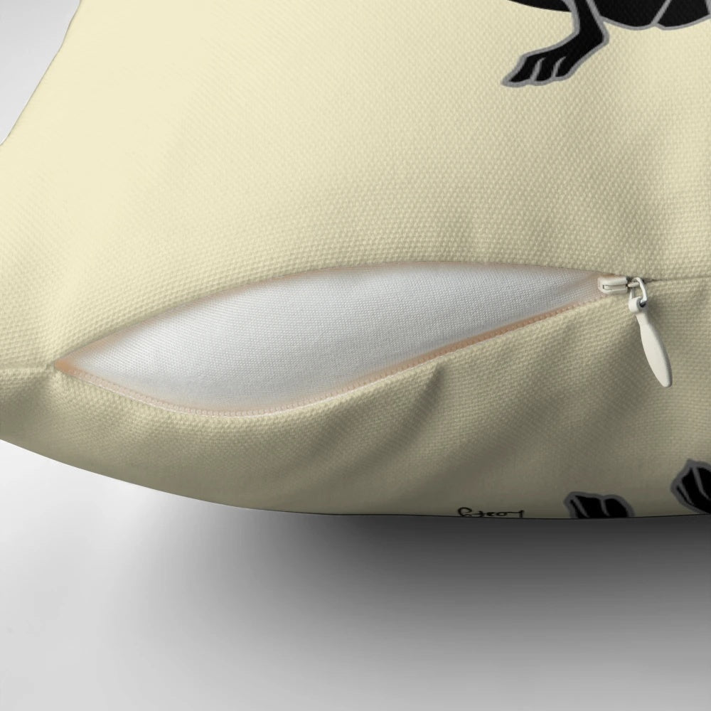 Soft, plush pillow featuring a beautiful black greyhound design