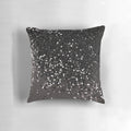 Soft, luxurious decorative pillow in a blush, gray, and black abstract pattern for a glamorous home accent.