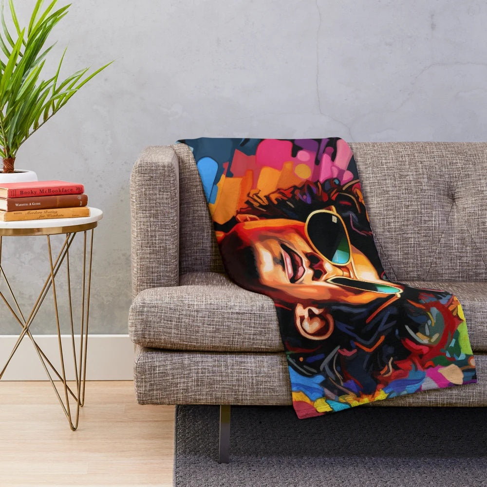 Bruno Mars inspired plush blanket