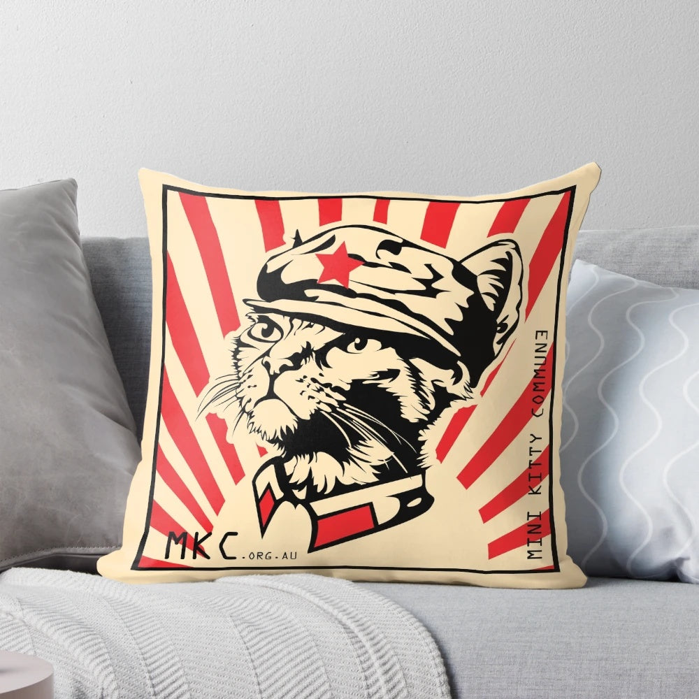 Soft, plush decorative pillow featuring the iconic Chairman Meow design, perfect for cat lovers.