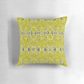 Chartreuse damask pattern pillow for home decor