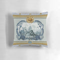 Chinoiserie-style blue decorative throw pillow for home decor