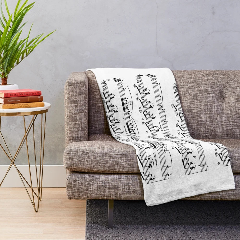 Chopin Nocturne Plush Blanket for Piano Music Lovers