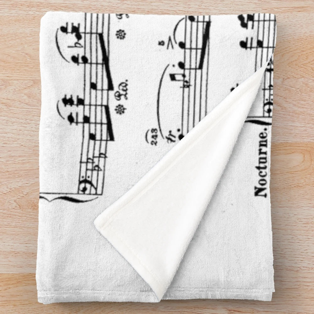 Chopin Nocturne Plush Blanket for Piano Music Lovers