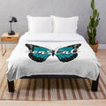 Coastal Plush Blanket with Butterfly Design