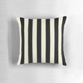 Cream and black vertical striped decorative throw pillow for living room or bedroom