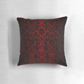Dark red and black damask pattern decorative throw pillow