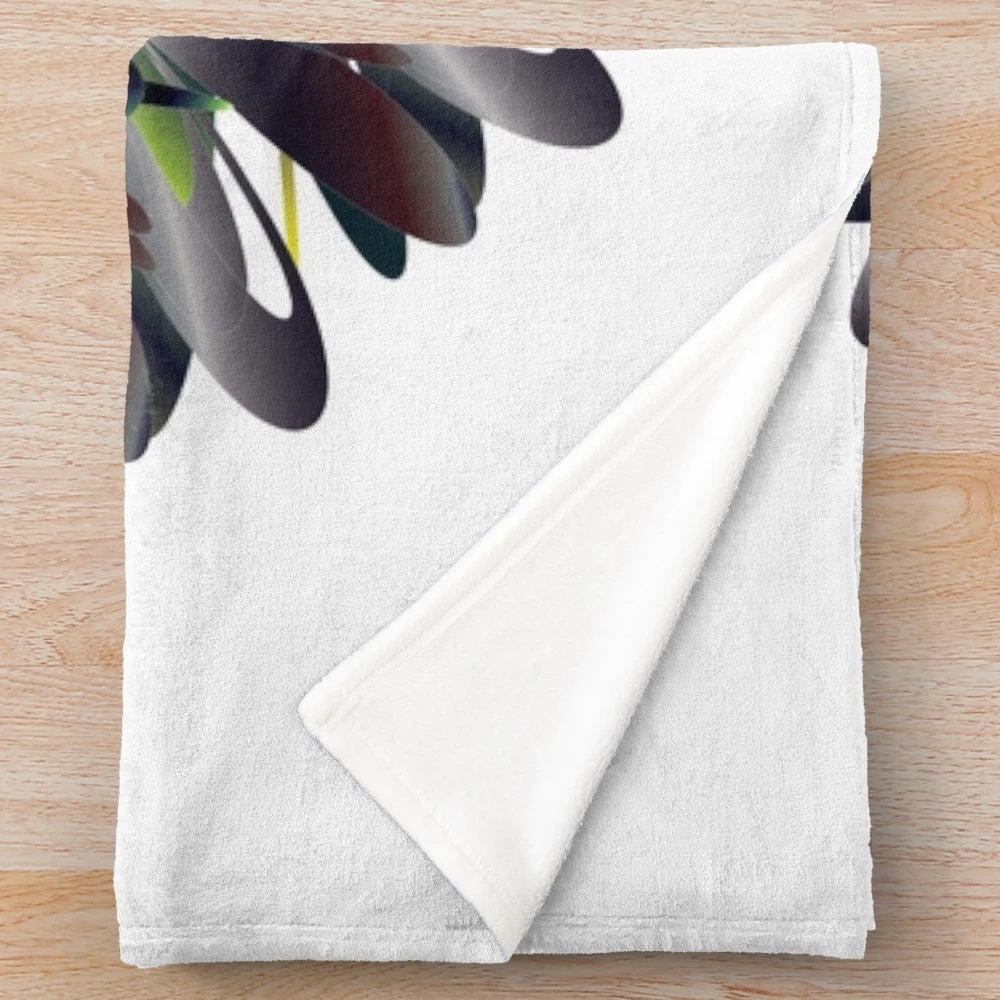 Designer's plush blanket with a vibrant floral pattern