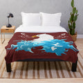 Elegant eagle plush blanket with mandala design