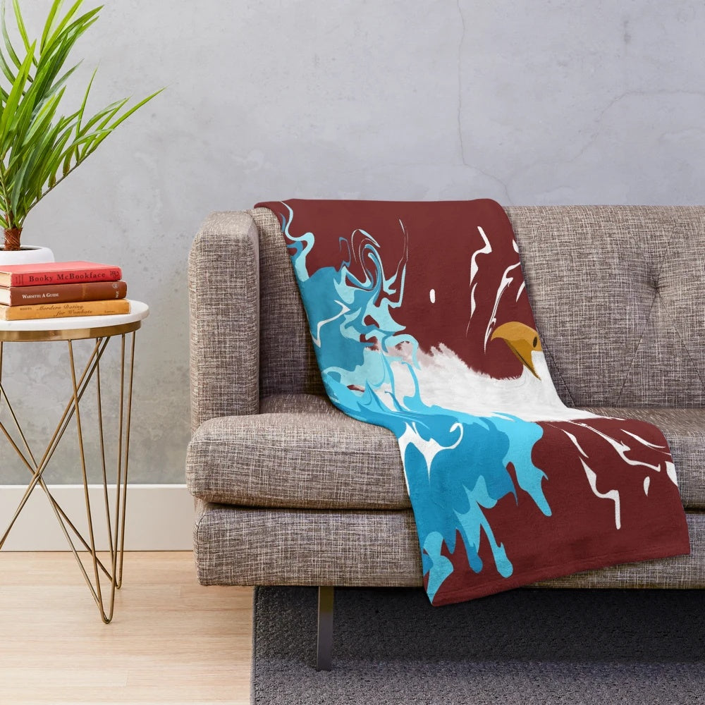 Elegant eagle plush blanket with mandala design