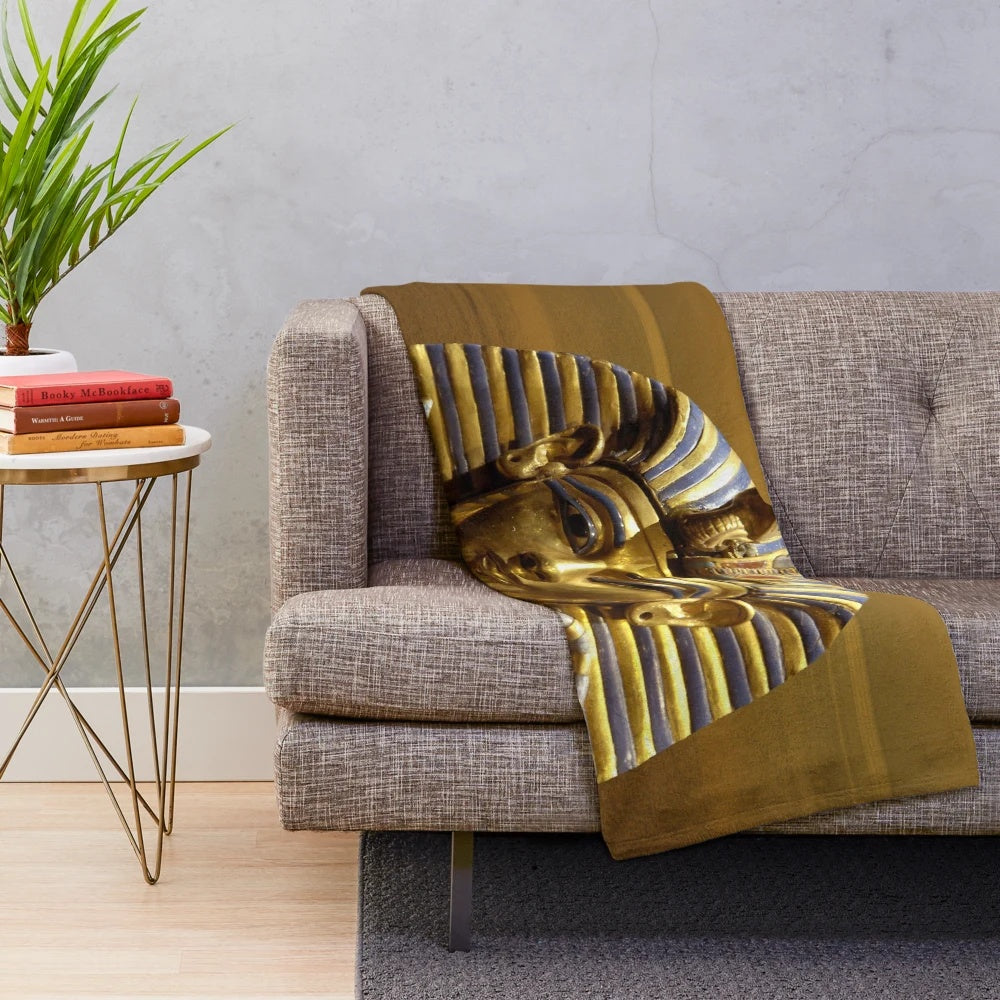 Egypt King Tut Inspired Plush Blanket